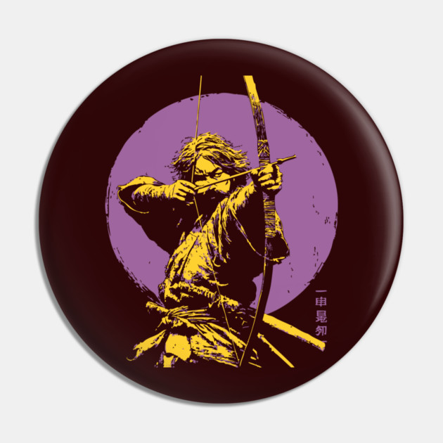 Samurai Archer - Japanese Kyudo Master Pin by TuncGK
