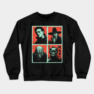 Classic Monsters Retro Horror Collage Crewneck Sweatshirt