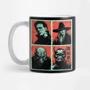 Classic Monsters Retro Horror Collage Mug