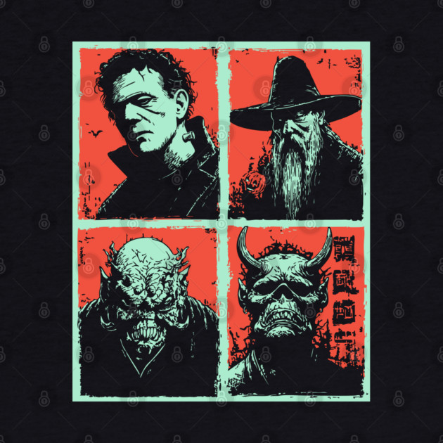 Classic Monsters Retro Horror Collage by TuncGK