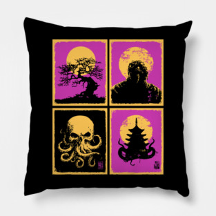 Cthulhu Ukiyo-e - Japanese Lovecraftian Horror Pillow