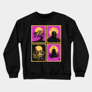 Cthulhu Ukiyo-e - Japanese Lovecraftian Horror Crewneck Sweatshirt