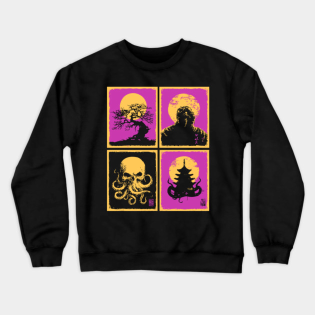 Cthulhu Ukiyo-e - Japanese Lovecraftian Horror Crewneck Sweatshirt by TuncGK