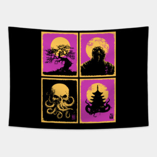 Cthulhu Ukiyo-e - Japanese Lovecraftian Horror Tapestry