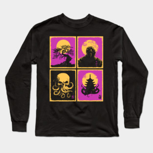 Cthulhu Ukiyo-e - Japanese Lovecraftian Horror Long Sleeve T-Shirt