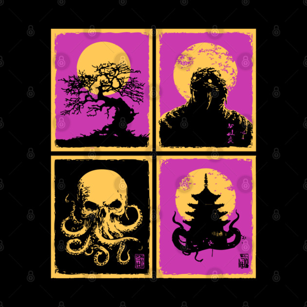 Cthulhu Ukiyo-e - Japanese Lovecraftian Horror by TuncGK