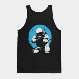 Tactical Astronaut - Retro Sci-Fi Space Soldier Tank Top