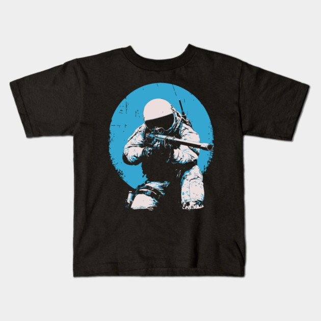 Tactical Astronaut - Retro Sci-Fi Space Soldier Kids T-Shirt by TuncGK