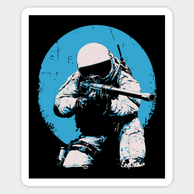 Tactical Astronaut - Retro Sci-Fi Space Soldier Magnet by TuncGK