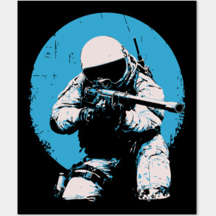 Tactical Astronaut - Retro Sci-Fi Space Soldier Posters and Art
