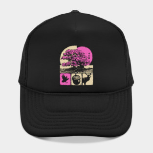 Japanese Nature - Sakura Bonsai and Forest Deer Hat