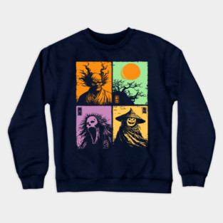 Spooky Japanese Ghosts - Retro Halloween Yurei Crewneck Sweatshirt