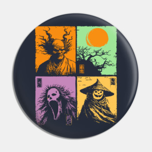 Spooky Japanese Ghosts - Retro Halloween Yurei Pin