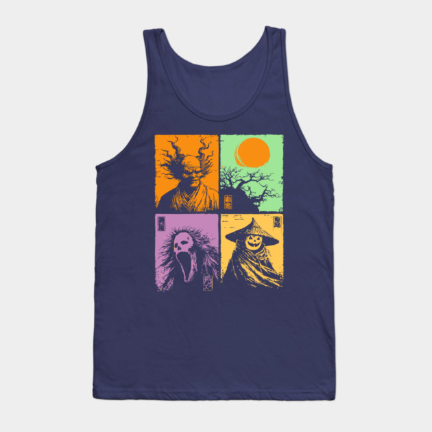 Spooky Japanese Ghosts - Retro Halloween Yurei Tank Top by TuncGK
