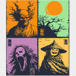 Spooky Japanese Ghosts - Retro Halloween Yurei Posters and Art