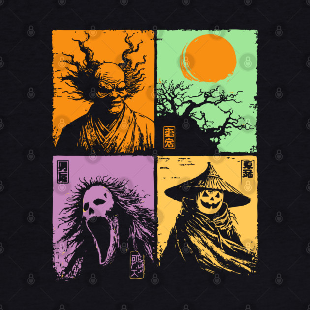 Spooky Japanese Ghosts - Retro Halloween Yurei by TuncGK