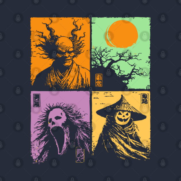 Spooky Japanese Ghosts - Retro Halloween Yurei by TuncGK