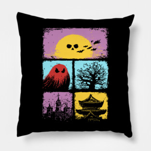 Creepy Cute Halloween - Spooky Japanese Ghosts Pillow