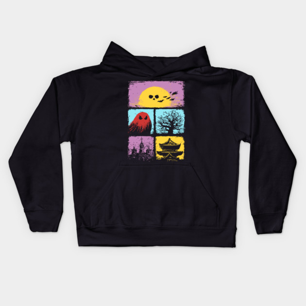 Creepy Cute Halloween - Spooky Japanese Ghosts Kids Hoodie by TuncGK
