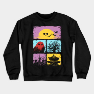 Creepy Cute Halloween - Spooky Japanese Ghosts Crewneck Sweatshirt