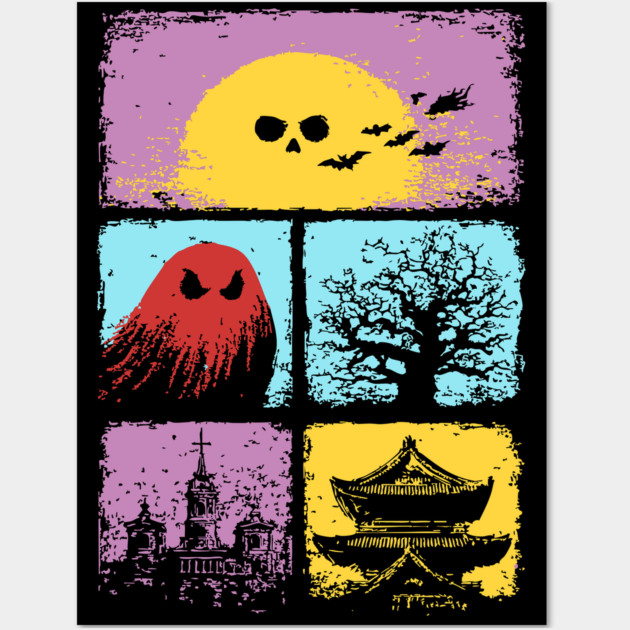 Creepy Cute Halloween - Spooky Japanese Ghosts Wall Art by TuncGK