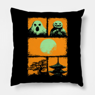 Spooky Japanese Ghosts - Retro Halloween Yurei Pillow