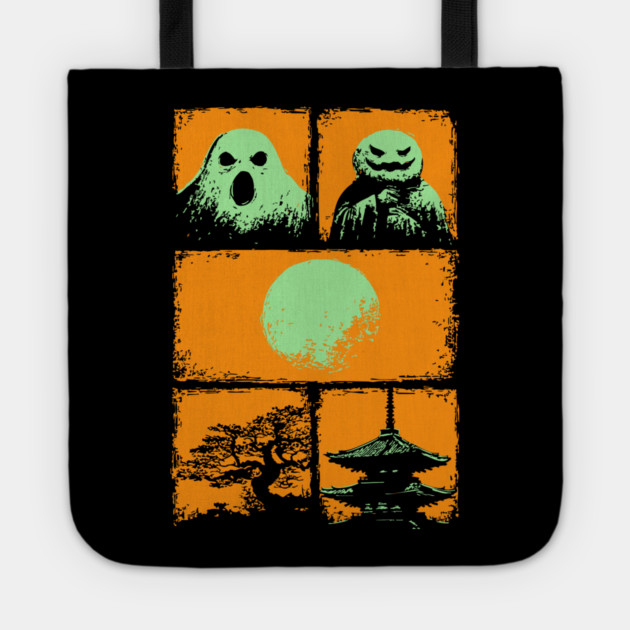 Spooky Japanese Ghosts - Retro Halloween Yurei Tote by TuncGK