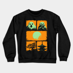 Spooky Japanese Ghosts - Retro Halloween Yurei Crewneck Sweatshirt