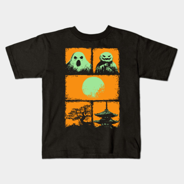 Spooky Japanese Ghosts - Retro Halloween Yurei Kids T-Shirt by TuncGK