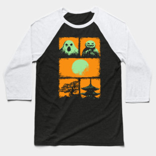 Spooky Japanese Ghosts - Retro Halloween Yurei Baseball T-Shirt