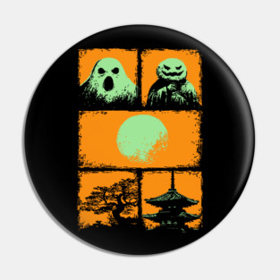 Spooky Japanese Ghosts - Retro Halloween Yurei Pin