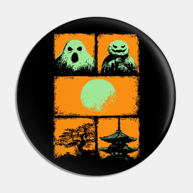 Spooky Japanese Ghosts - Retro Halloween Yurei Pin by TuncGK