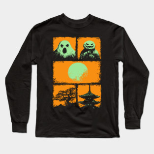 Spooky Japanese Ghosts - Retro Halloween Yurei Long Sleeve T-Shirt