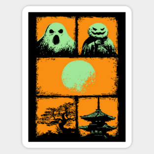 Spooky Japanese Ghosts - Retro Halloween Yurei Sticker