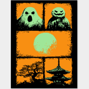 Spooky Japanese Ghosts - Retro Halloween Yurei Posters and Art
