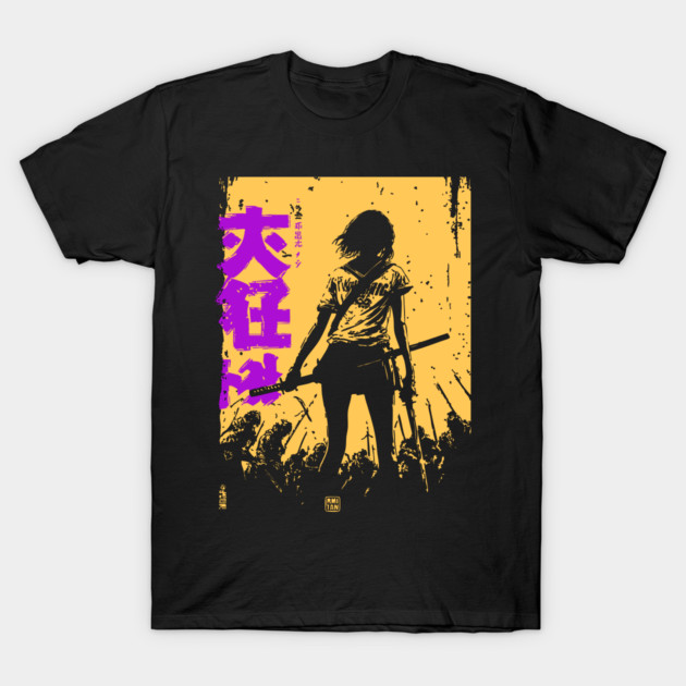 Onna Bugeisha - Retro Female Samurai Warrior T-Shirt by TuncGK