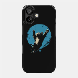 Ukiyo-e Jumping Cat - Japanese Full Moon Neko Phone Case