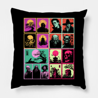 Ultimate Monster Mash - Horror and Fantasy Pattern Pillow