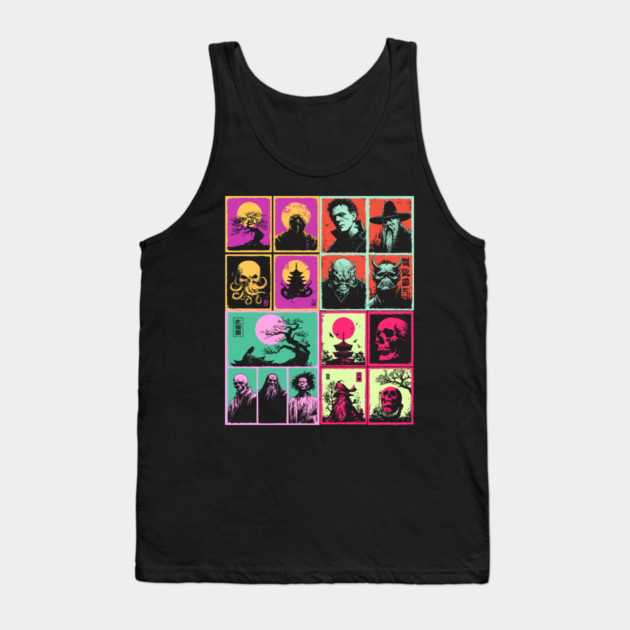 Ultimate Monster Mash - Horror and Fantasy Pattern Tank Top by TuncGK