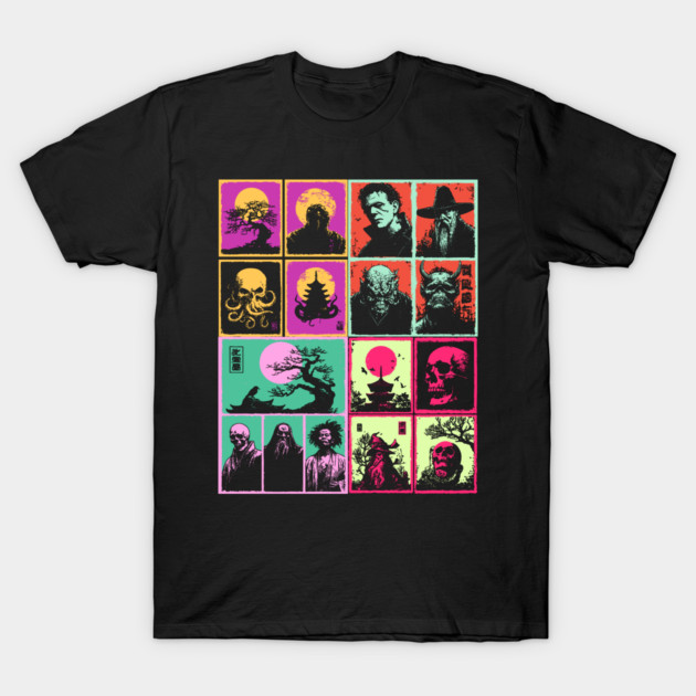 Ultimate Monster Mash - Horror and Fantasy Pattern T-Shirt by TuncGK