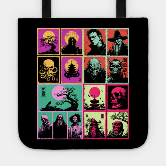 Ultimate Monster Mash - Horror and Fantasy Pattern Tote by TuncGK