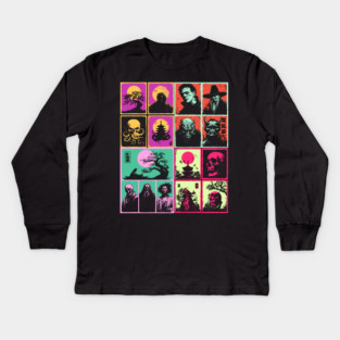 Ultimate Monster Mash - Horror and Fantasy Pattern Kids Long Sleeve T-Shirt