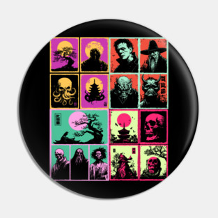 Ultimate Monster Mash - Horror and Fantasy Pattern Pin