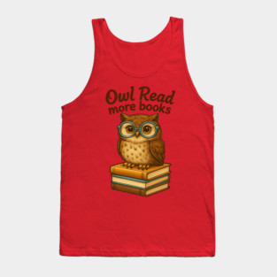 Owl Read More Books Tank Top