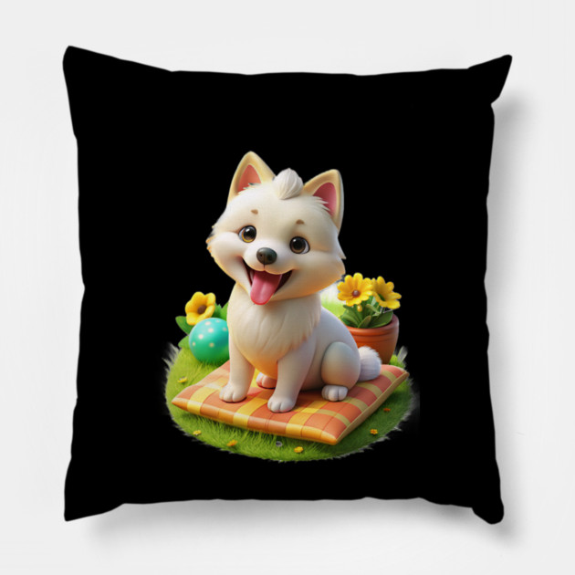 Cute Maltese Pomeranian Mix Adorable Maltipom Dog Graphic Pillow by IamActiveDog