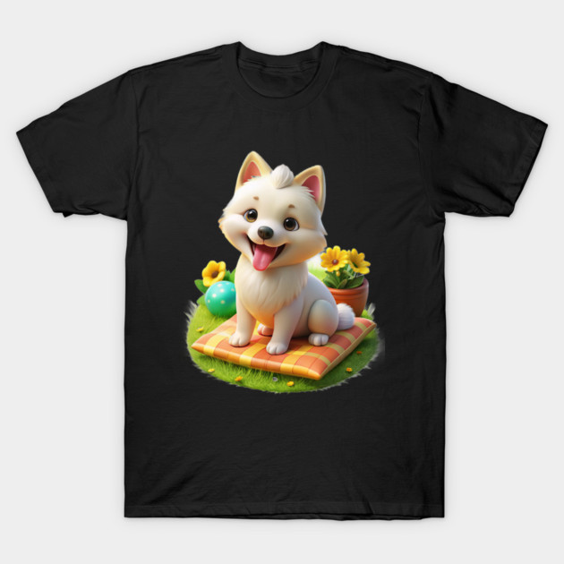 Cute Maltese Pomeranian Mix Adorable Maltipom Dog Graphic T-Shirt by IamActiveDog