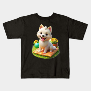 Cute Maltese Pomeranian Mix Adorable Maltipom Dog Graphic Kids T-Shirt