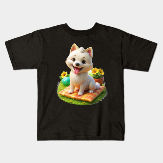 Cute Maltese Pomeranian Mix Adorable Maltipom Dog Graphic Kids T-Shirt by IamActiveDog