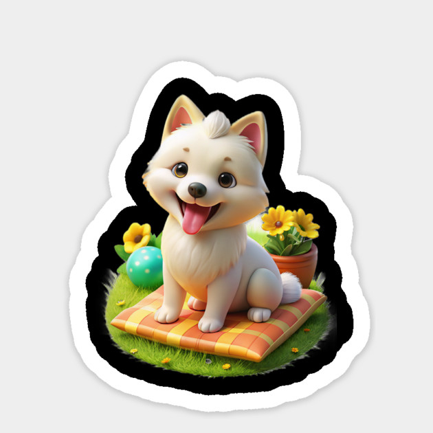 Cute Maltese Pomeranian Mix Adorable Maltipom Dog Graphic Sticker by IamActiveDog