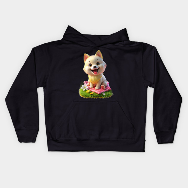 Cute Maltese Pomeranian Mix Graphic | Adorable Maltipom Dog Design Kids Hoodie by IamActiveDog